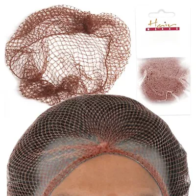 BROWN SLUMBER NET Brunette Hair Bun Wrap Cover Sleep Catering Dance Mesh Snood • £2.98