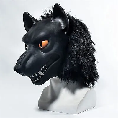 Horror Wolf Mask Full Head Costume Werewolf Headgear  Masquerade Halloween Party • $29.99