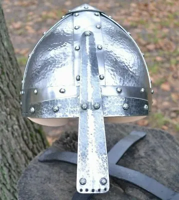 18GA SCA LARP Medieval HARDENED Norman Head Viking Helmet Replica Gift • $9.50