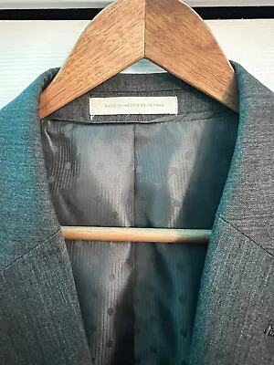 Perry Ellis Men's Grey Modern Fit Suit Jacket 44R Wool Blend Two-Button Blazer • $27.99