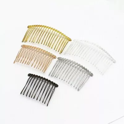Blank Headwear Base Metallic Hair Comb Settings Women Jewelry Making Crafts 5pcs • £10.15