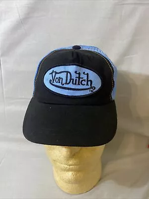 Von Dutch Kustom Made Originals Cap Hat Snapback Mesh Youth Logo Black Blue New • $19.99