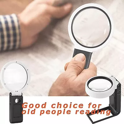 Magnifying Glass 30X 40X With Light And Stand Handheld Standing LED Illuminated • $16.57