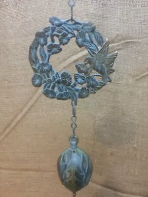 Vintage Cast Bronze Hummingbird Bell Soleri Cross Ursutz Arcosanti? Windchime • $99.95