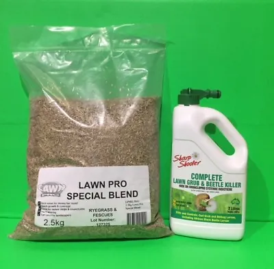 2.5kg COMBO PACK Lawn Pro Special Blend Lawn Seed & 2Lt  Grub & Beetle Ki • $44.99