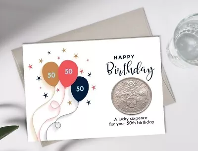 £3.99 • Buy 2023 Birthday Card Keepsake Design Lucky Sixpence  30th 40th 50th 60th 70th