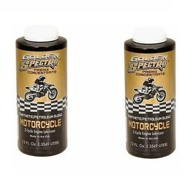 2 Bottles Golden Spectro 2-Cycle Semi-Synthetic Pre-Mix 2 Stroke Oil - 12 Oz • $23.90