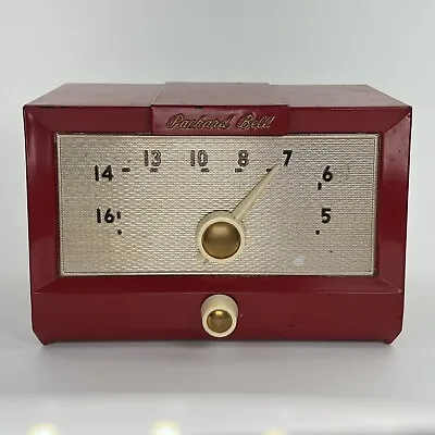 Rare Red Packard Bell Model 531 Tube Radio Gold Knobs 1950s MCM Turns On • $99