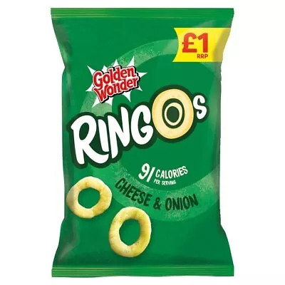 £16.99 • Buy Golden Wonder Ringos Cheese & Onion Full Case 15 X 40g