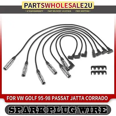 7pcs Spark Plug Wire Set For Volkswagen Corrado Golf Jetta Passat V6 2.8L 7MM • $37.99