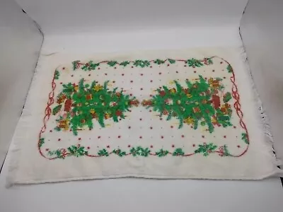 Vintage Sayco California Hand Towel Christmas Tree Fringe  • $9.99