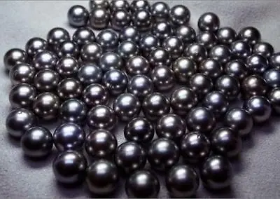 $22 • Buy Huge 10-11MM NATURAL SOUTH SEA GENUINE BLACK ROUND PEARL UNDRILLED
