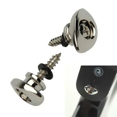 Guitar Strap Buttons (x2) By D'Addario  - Chrome. Fits All Guitars. P/N:PWEEP202 • £9.50