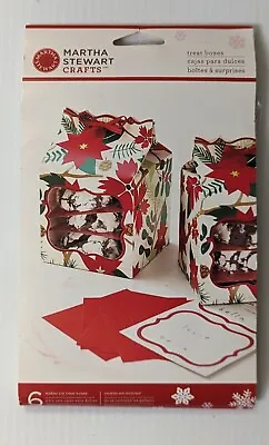 Martha Stewart Crafts Christmas Poinsettia Treat Boxes- 6 3×3 Boxes • $4.99