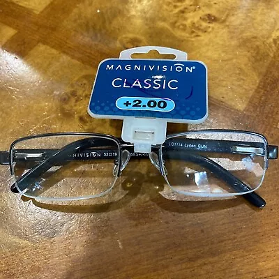 Magnivision Reading Glasses 2.00 Lynden NWT Classic • $12