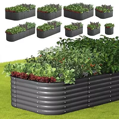 Livsip 9-IN-1 Raised Garden Bed Modular Kit Planter Oval Galvanised Steel 56CM H • $145.90