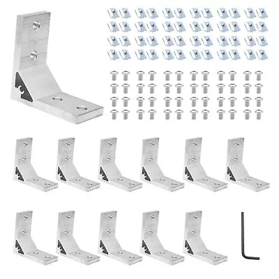 12pcs 4040 Aluminum Extrusion Angle Corner Bracket Hardware With Screws T Nuts • $44.99