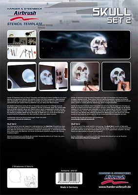 £19.64 • Buy Harder & Steenbeck Airbrush Stencils - Skull Set 2