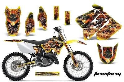 Dirt Bike Graphics Kit Decal MX Wrap For Suzuki RM125 RM250 2001-2009 FIRESTRM Y • $169.95