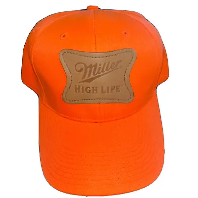 Miller High Life Leather Patch Orange Strapback Cap Hat Head To Toe • $14.39