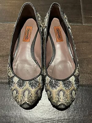 MISSONI Ballet Flats Size 37/US 7  Fabric Lace Satin Made In Italy $398 • $20