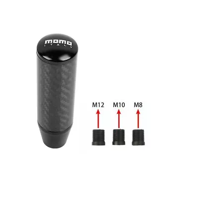 Universal JDM MOMO Black Carbon Fiber Manual Gear Stick Shift Knob Lever Shifter • $18