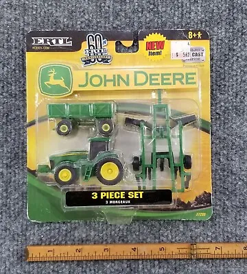 Vintage Ertl 1/64 Scale John Deere Tractor Wagon & Disk 3 Peice Set Nip • $22.63