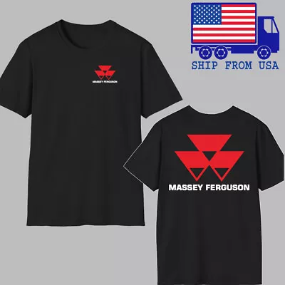 Massey Ferguson Tractor Logo Men's Black T-shirt Size S-5XL • $28.82