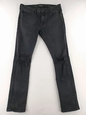 PacSun Mens SZ 32x32 Black Skinny Jeans Distressed Stretch • $21.74