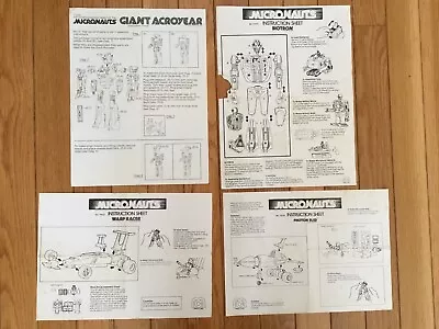 Instruction Sheets-Micronauts.  (4) Original 1977 • $17