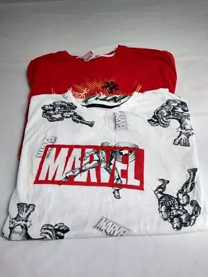 Marvel T Shirts X2  White  XL &  Red XXL • £9.99