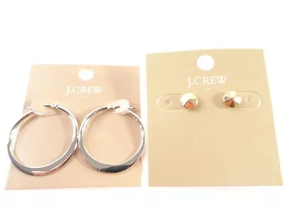 J.Crew Hoop Earrings Style 51025 NWT 14.50 SILVER Gold Prism Stud Earrings NWT  • $10