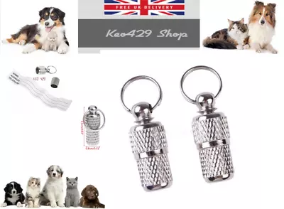 £1.99 • Buy Pet Dog Cat ID Collar Barrel Tube ID Storage Name Address  Mini Label Tag UK