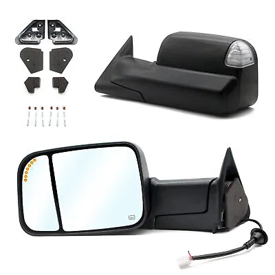 Pair Towing Mirrors For 1998-2001 Dodge Ram 1500 2500 3500 Power Heated Signal • $129.99