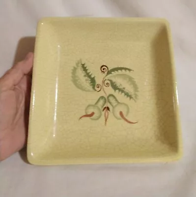 Vintage Square Crackle Small Stoneware Serving Dish • $14