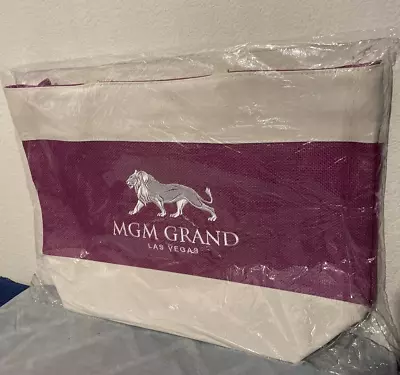 MGM GRAND Las Vegas Embroidered Logo Canvas Travel Beach Pool Tote Bag NWT • $39.99