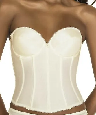 £24.16 • Buy Dominique IVORY Satin Low Back Strapless Underwire Bustier,   32 A