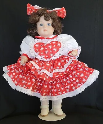 Porcelain Doll 1991 Marian Yu Designs Signed Numbered MYD Red Dress COA Stand • $6.17