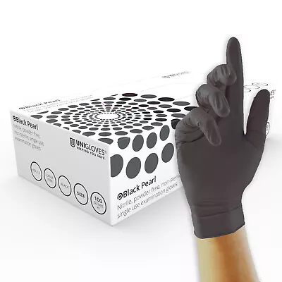 Disposable Nitrile Gloves Black Powder Latex Free Medical Grade Food Safe • £1.99