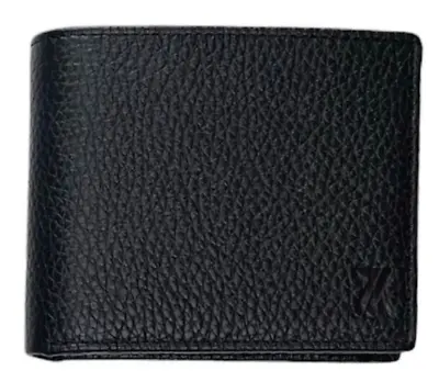 ZUNDOOZ Cyrus Designer Mens Bifold Pebble Leather Card &Coin Pocket Wallet Black • £19.99