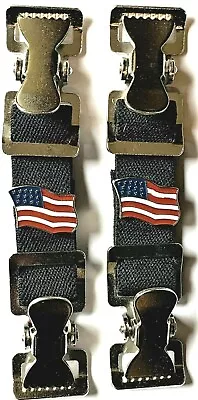 Usa Flag Motorcycle Biker Boot Pants Strap Stirrup Heavy Duty Clip Made In Usa • $23.99