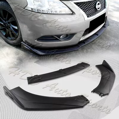 Universal Unpainted Black Front Bumper Protector Body Splitter Spoiler Lip 3PCS • $28.99