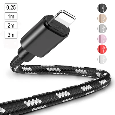 $7.87 • Buy Braided Fast Charging USB Charger Cable For IPhone 5 6 7 8 11 12 X XS 14 13 Plus