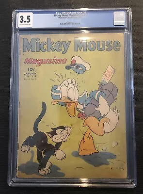 Mickey Mouse Magazine Vol 4 No 4 Cgc 3.5 Comic Graded Donald Duck Cover • $240