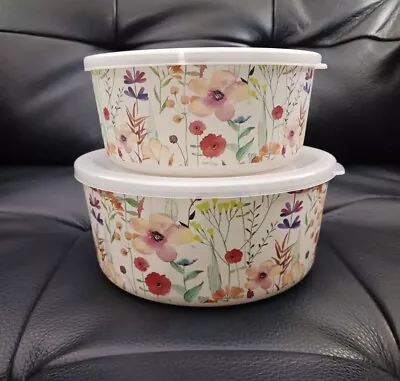 Crofton Set Of 2 Nesting Bamboo Fiber Food Storage Bowls With Lids • $15