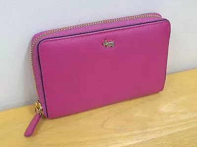 Ladies RADLEY Pink Leather Scotty Dog Zipped Coin Purse & Card Wallet - CG P25 • £7.99