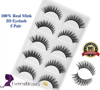 5 Pairs 3D False Eyelashes Thick Wispy Cross Long Mink Soft Fake Eye Lashes • £4.47