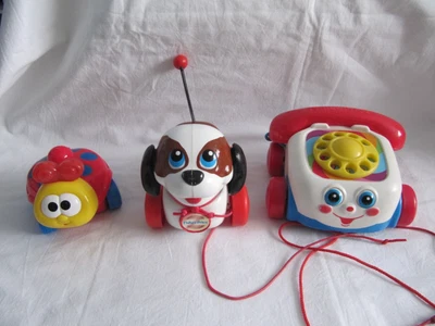 £8 • Buy Fisher Price. Pull Along Dog, Pull Along Phone And Light Up Ladybird. Pre Owned