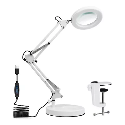 10X Foldable Magnifying Glass W/ Light 72 Led LampMagnifier Lamp Clamp Beauty • £16.65