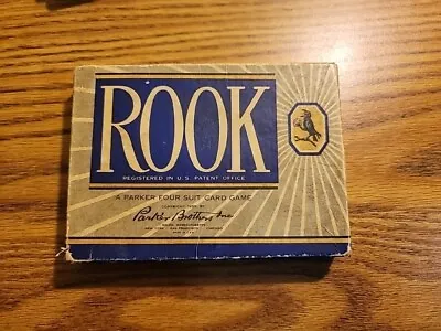 VINTAGE ROOK Card Game 1955 BLUE Cards Box & Instructions Booklet • $9.99